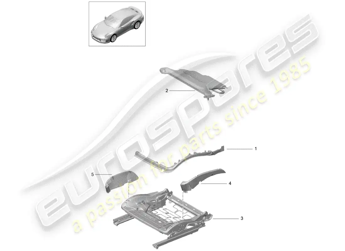 porsche 2014 (991-1 turbo) padding for seat parts diagram