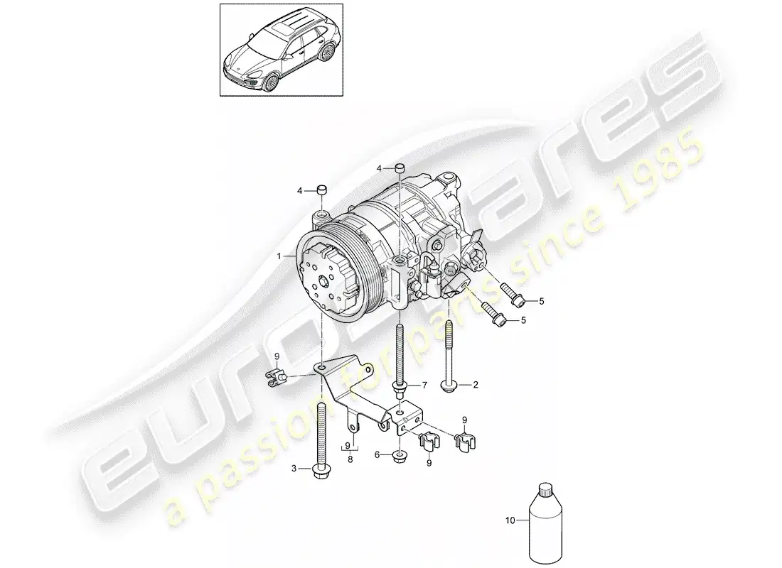 porsche 2014 (cayenne e2 92a) compressor parts diagram