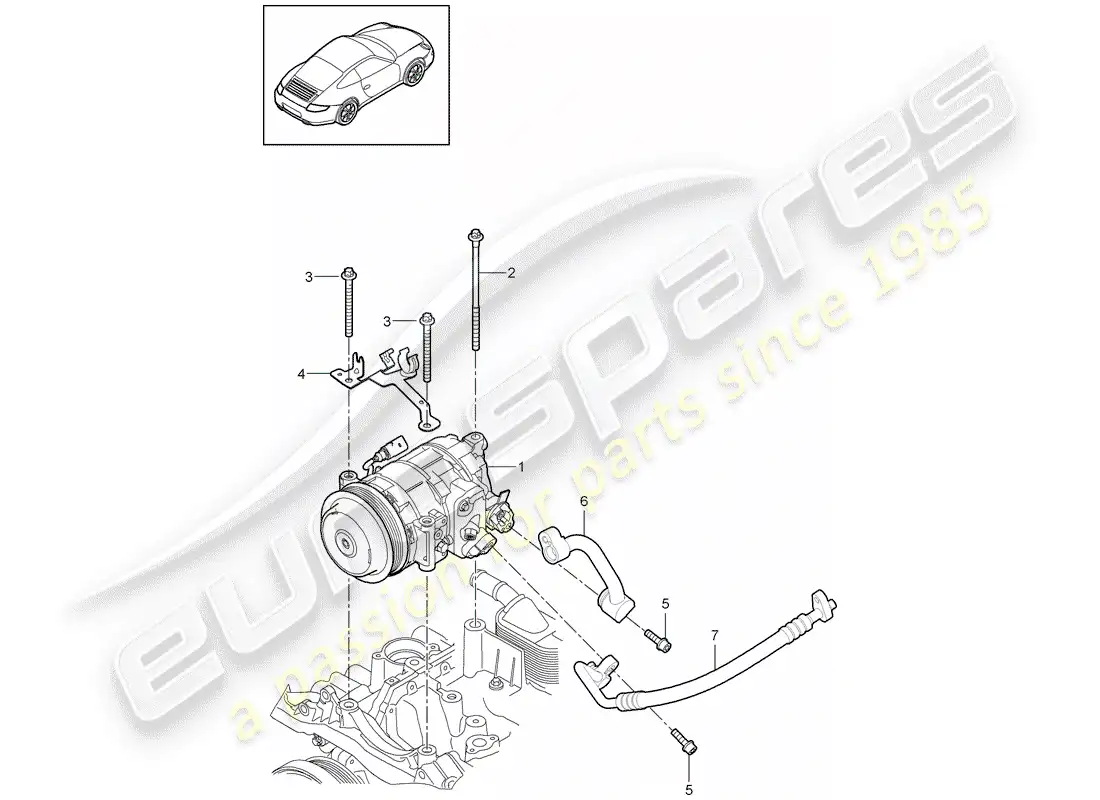 porsche 2011 (997-2) compressor parts diagram