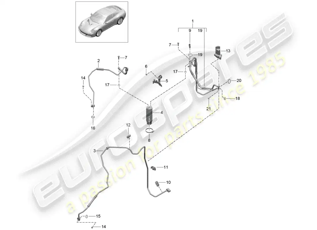 porsche 2020 (991-2) air conditioner parts diagram