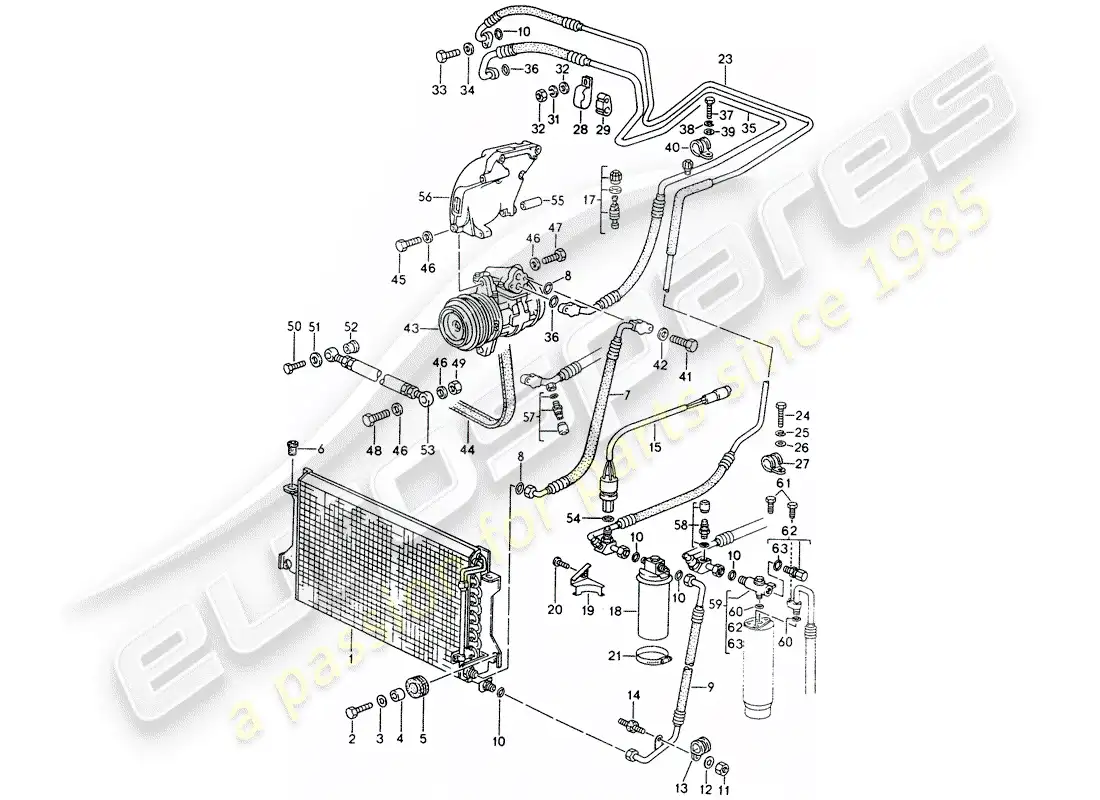 porsche 1995 (968) refrigerant circuit parts diagram