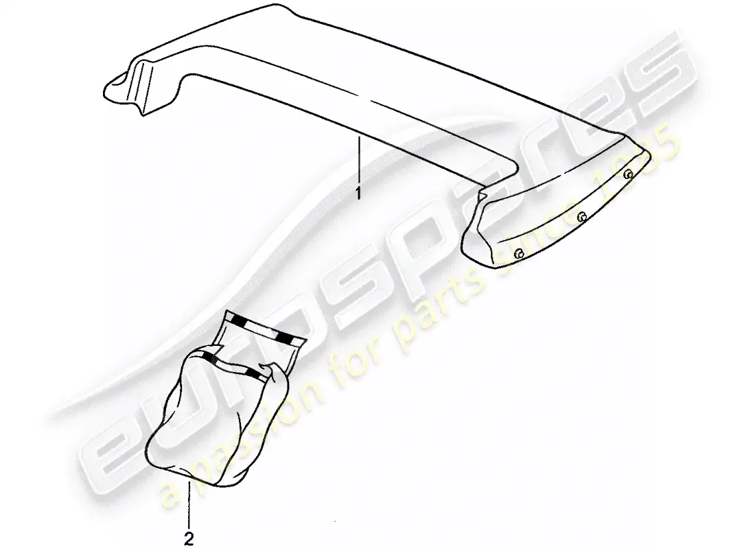 porsche 1990 (944) boot cover parts diagram