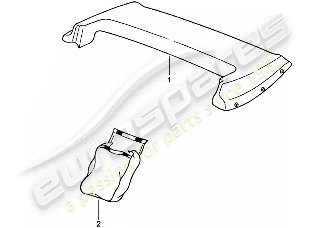 porsche 1993 (968) boot cover parts diagram