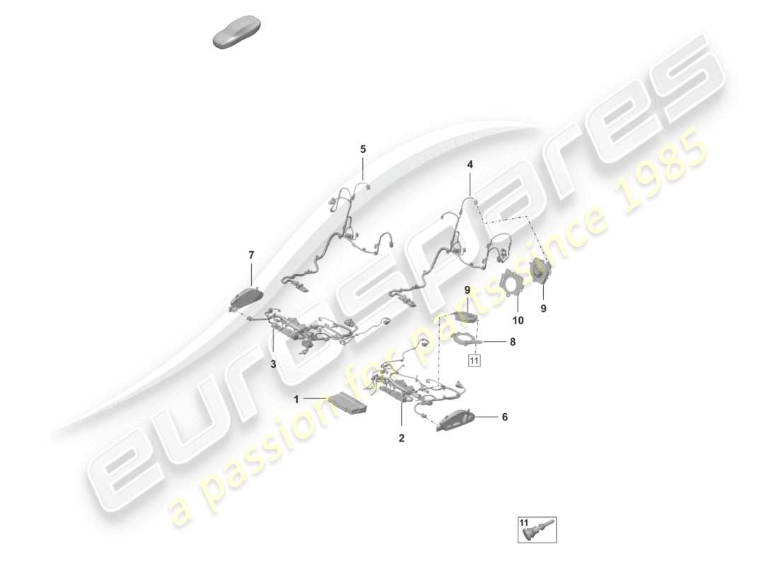 porsche 2024 (992-2) electrics comfort seat sports seat plus for vehicles with electric 14-way seat adjustment for models with electrically adjustable 18-way seats part diagram