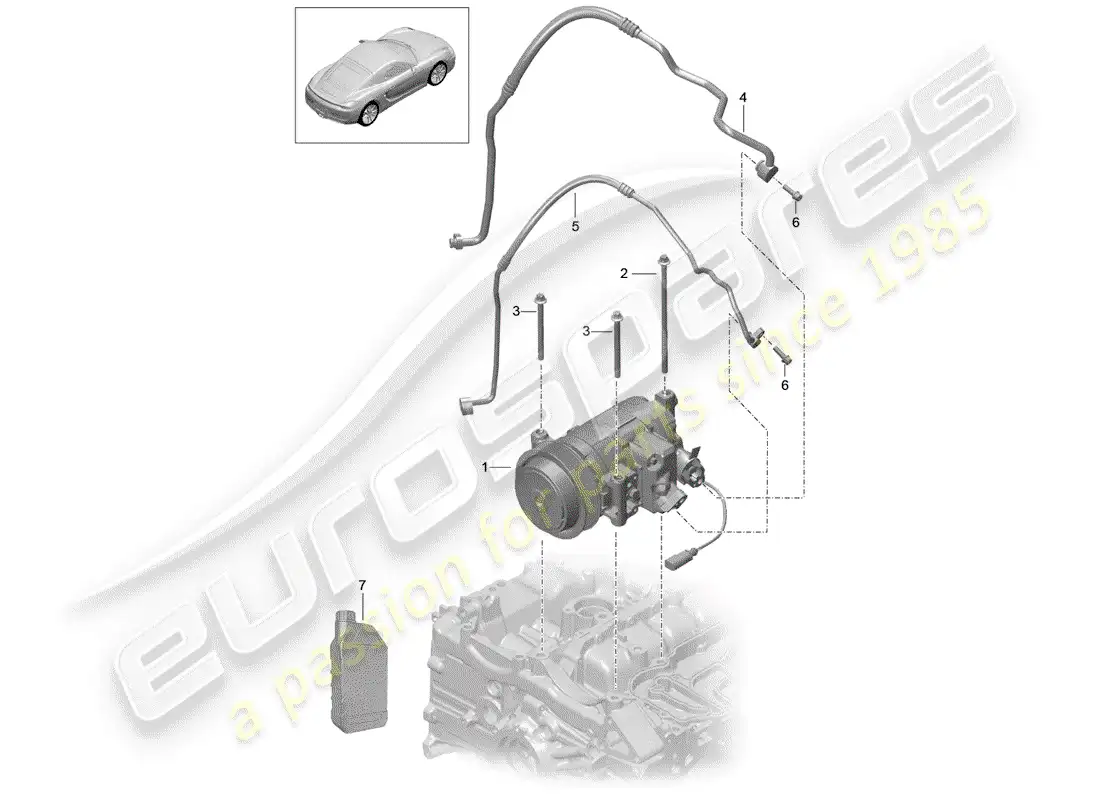 porsche 2015 (981 cayman) compressor parts diagram