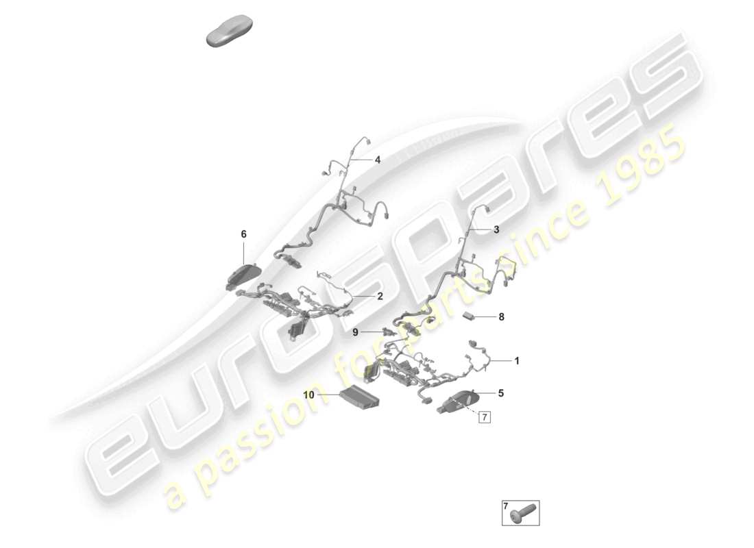 porsche 2022 (taycan 9j1-1) electrics standard seat part diagram