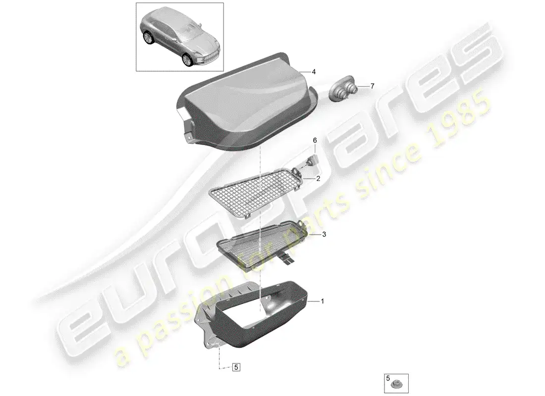 porsche 2020 (macan) fresh air intake parts diagram