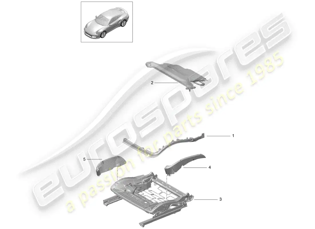 porsche 2014 (991-1 turbo) padding for seat parts diagram