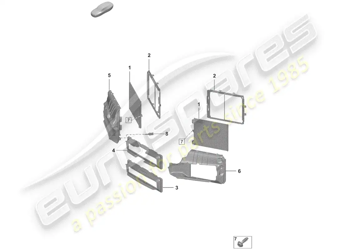 porsche 2020 (992-1) air condtioner condenser parts diagram