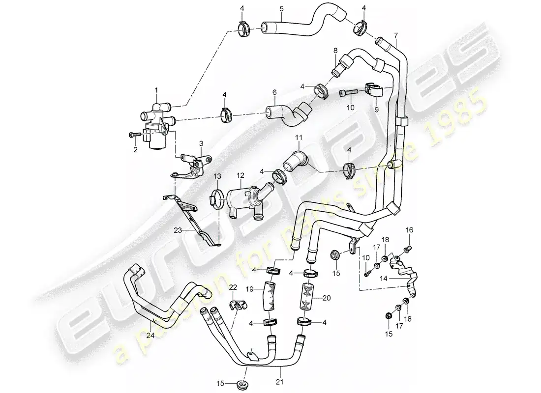 porsche 2005 (cayenne e1 9pa) heater part diagram