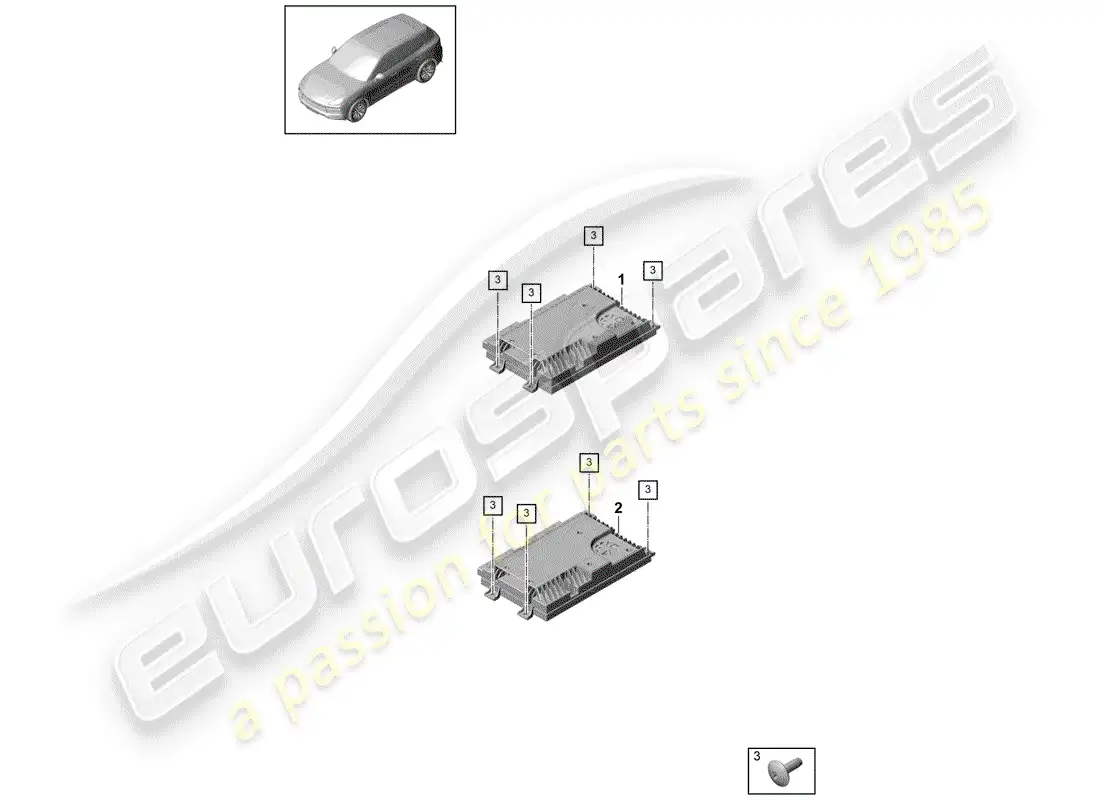porsche 2019 (cayenne e3 9ya/9yb) amplifier parts diagram