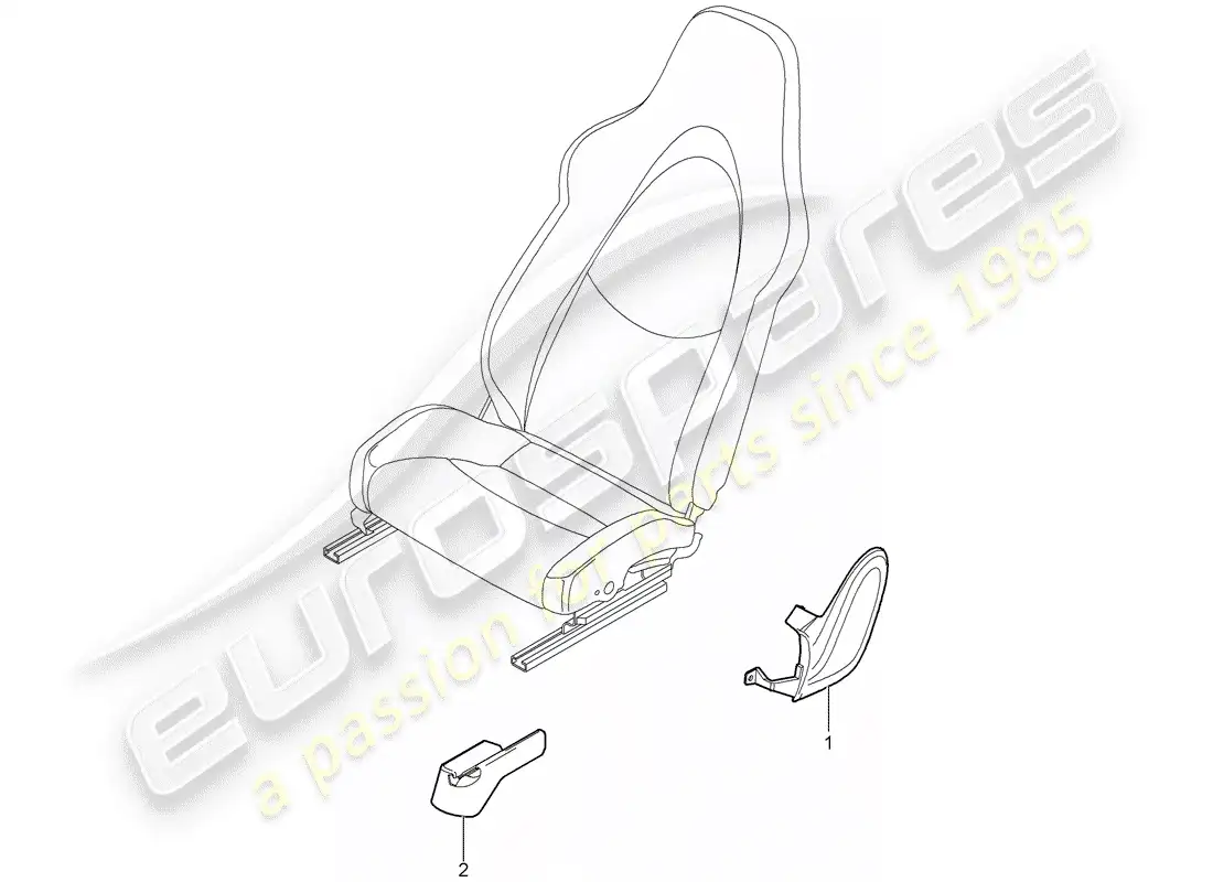 porsche 2012 (997-2) front seat parts diagram