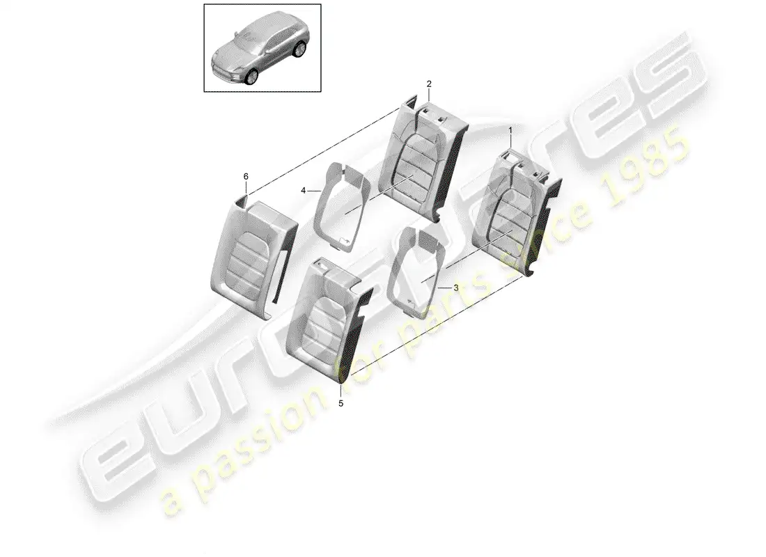 porsche 2019 (macan) foam part parts diagram