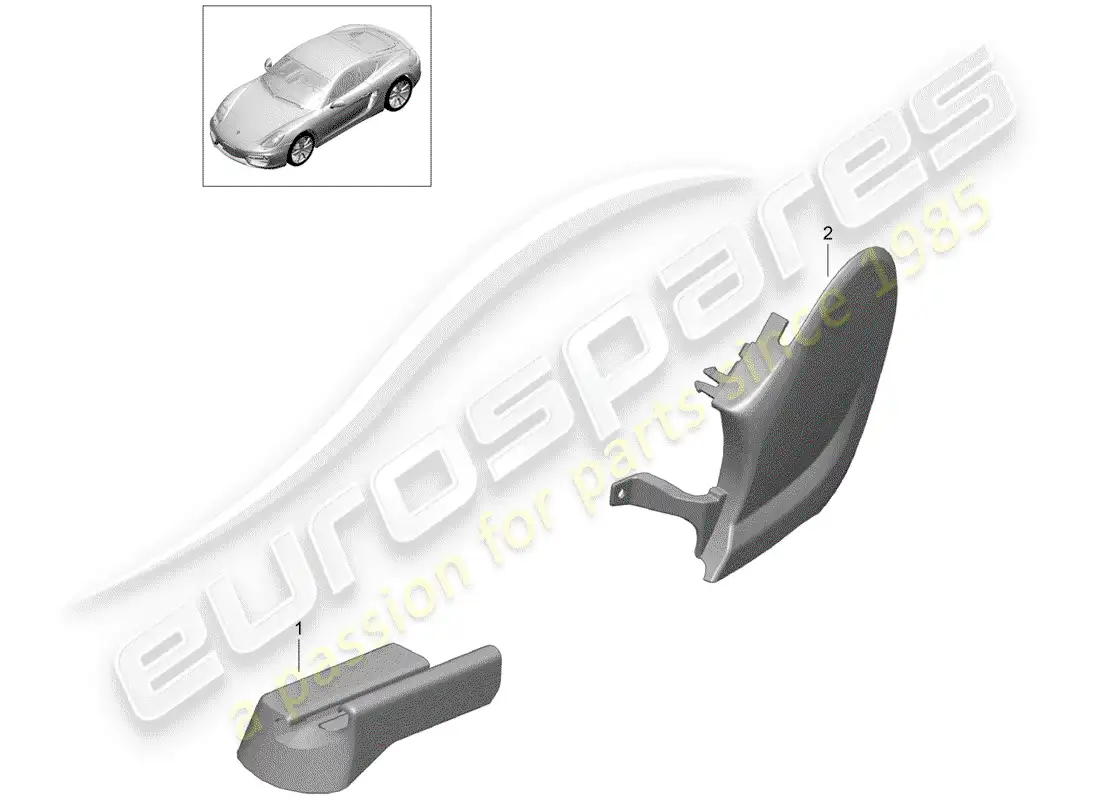 porsche 2016 (981 cayman) sports seat plus parts diagram