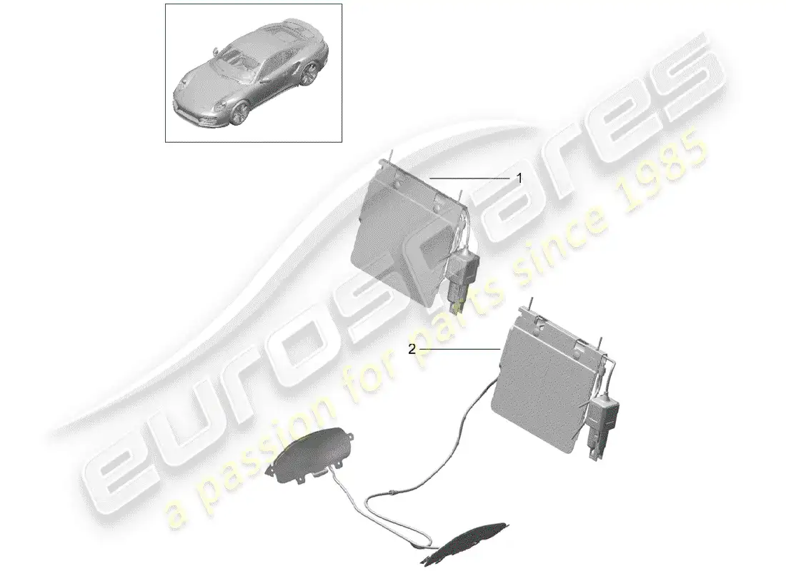 porsche 2015 (991-1 turbo) lumbar support parts diagram
