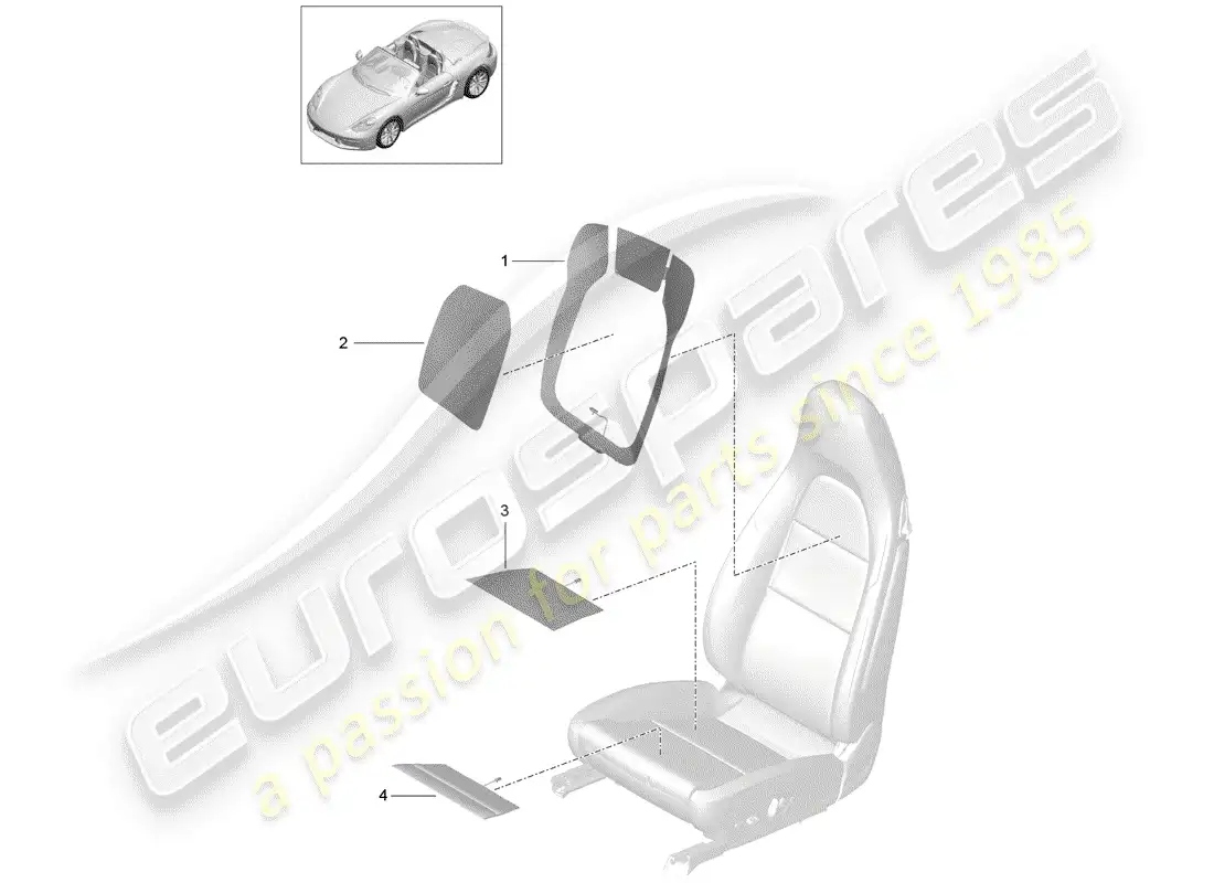 porsche 2020 (718 boxster) heater element parts diagram