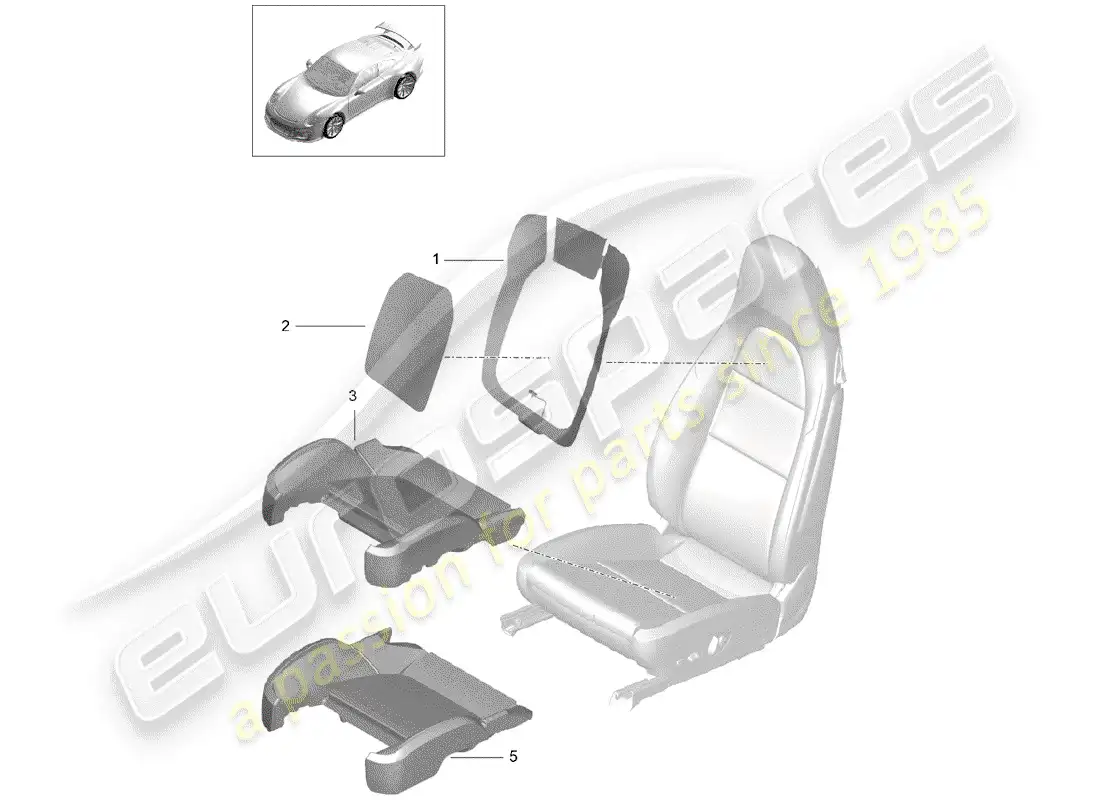porsche 2017 (991-2 r/gt3/rs) heater element parts diagram