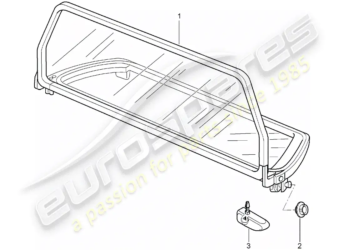 porsche 2006 (997-1) windscreen parts diagram