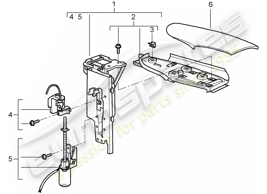 porsche 2007 (997-1 turbo / gt2) flap parts diagram
