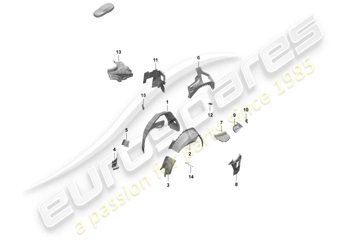 porsche 2026 (taycan 9j1-2) side panel, inner rear wheel housing part diagram