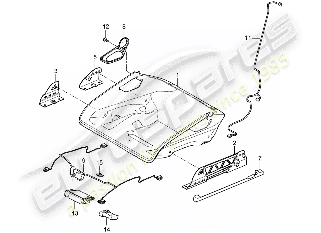 porsche 2006 (997-1) seat parts diagram