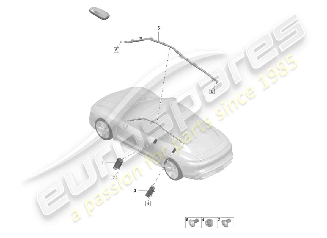 porsche 2022 (taycan 9j1-1) side airbag unit head airbag unit part diagram