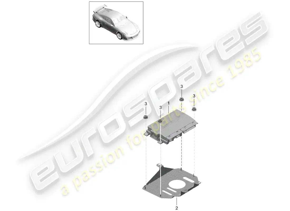 porsche 2016 (991-1 r/gt3/rs) amplifier parts diagram