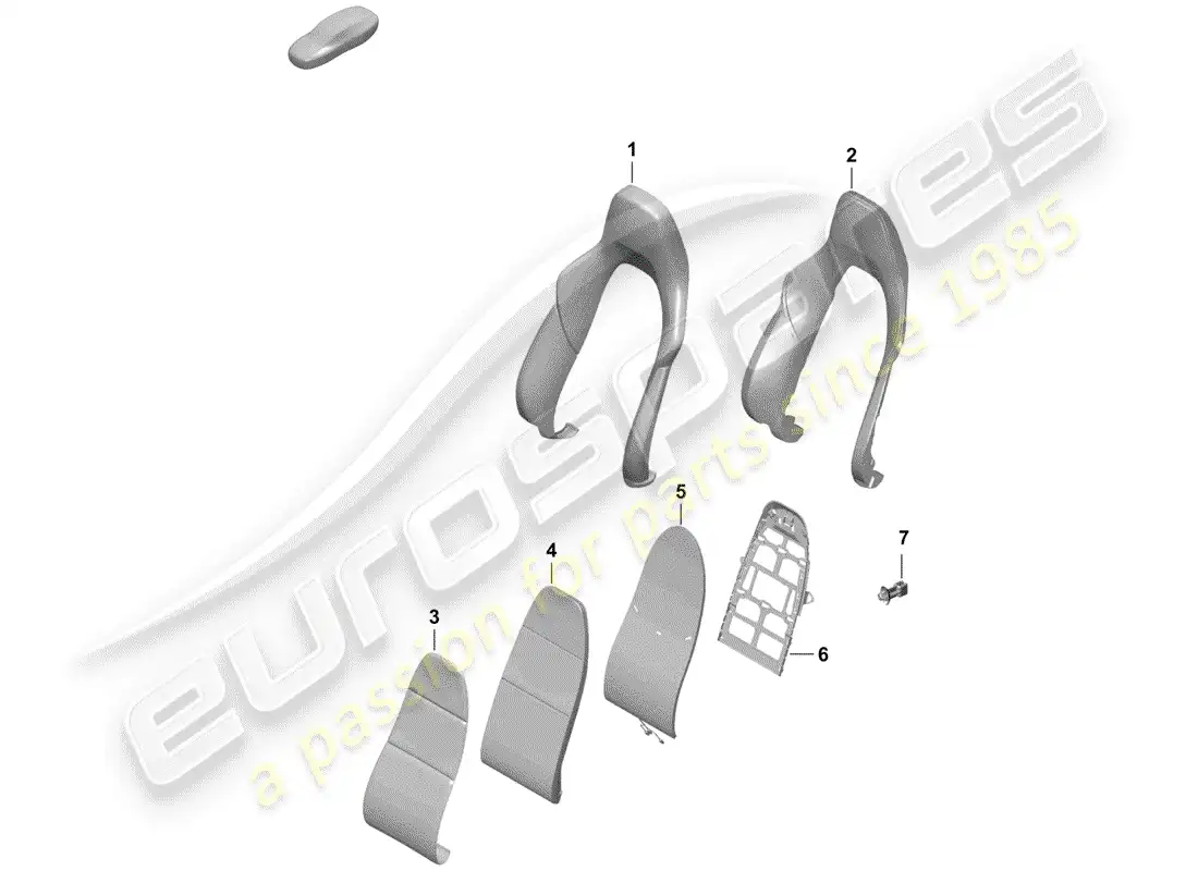 porsche 2020 (718 boxster spyder) foam part parts diagram