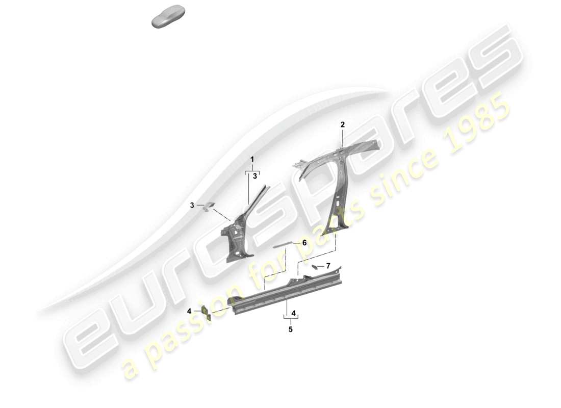 porsche 2025 (taycan 9j1-2) side panel, inner front, inner part diagram