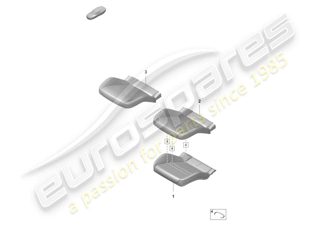 porsche 2021 (panamera 971-2) foam part seat cover comfort seat for models with seat venti- lation part diagram