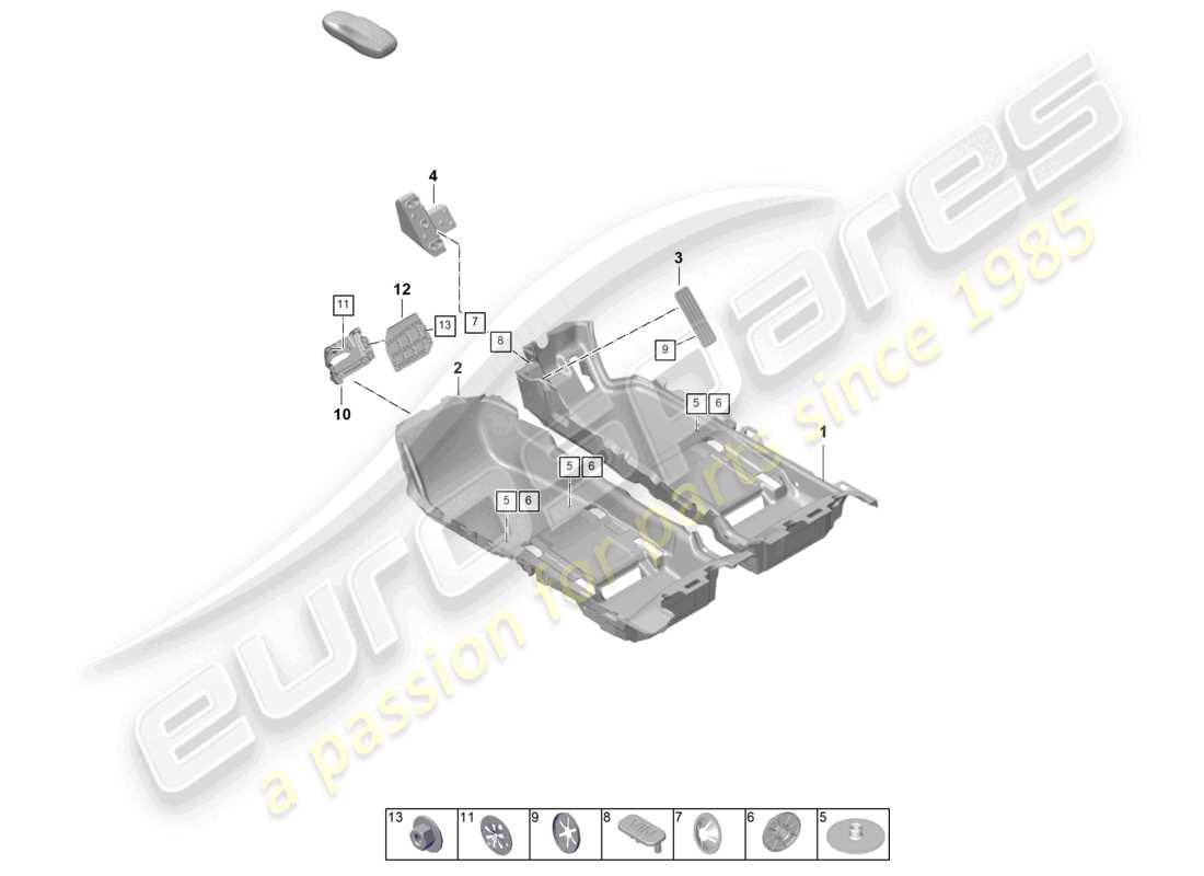porsche 2025 (taycan 9j1-2) flooring (carpet) trims part diagram