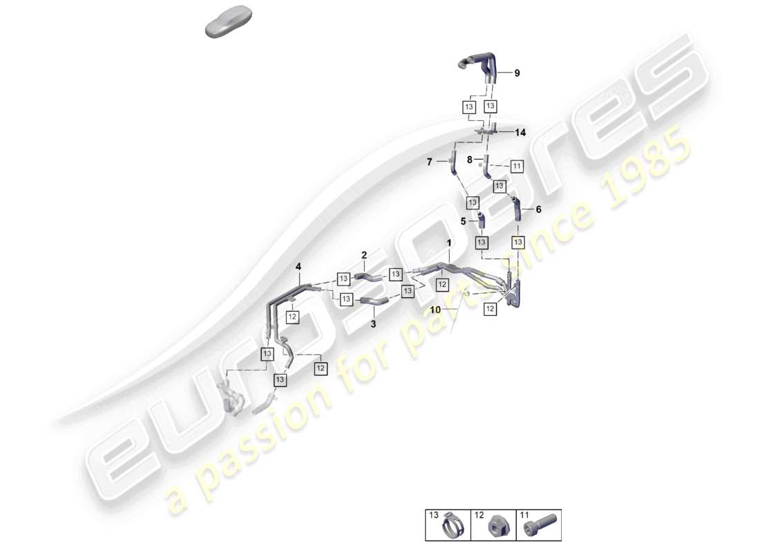 porsche 2026 (cayenne e3 pa) heater rear battery cooling system for vehicles with hybrid drive part diagram