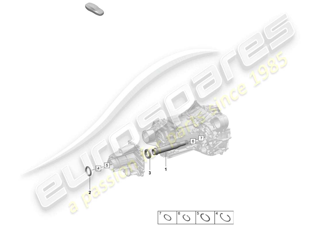 porsche 2025 (macan-e) traction motor for elec. drive front axle stub shaft part diagram