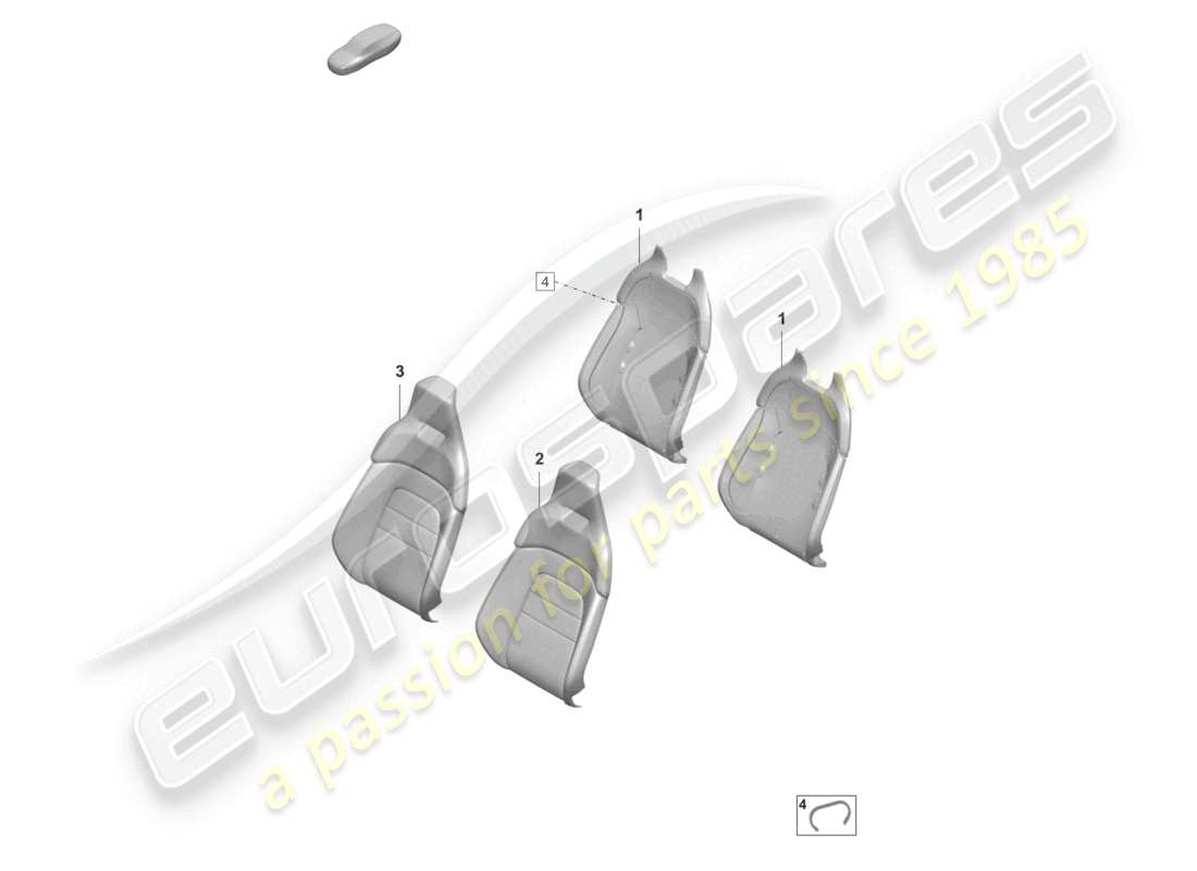porsche 2025 (taycan 9j1-2) foam part backrest cover comfort seat part diagram