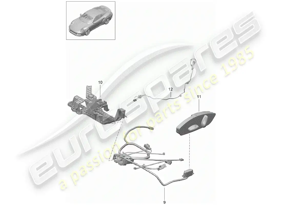 porsche 2014 (991-1 turbo) wiring harnesses parts diagram