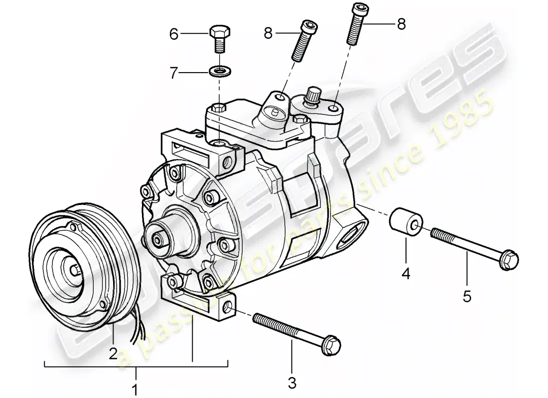 porsche 2008 (997-1 turbo / gt2) compressor parts diagram