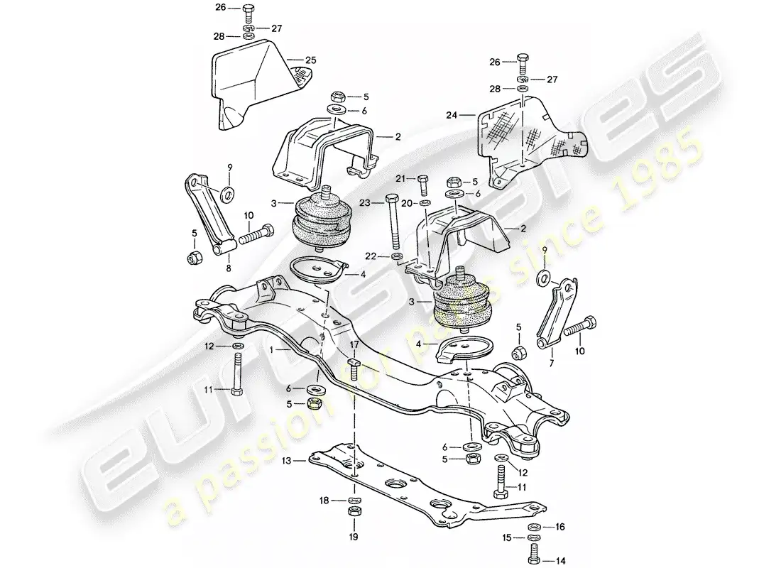 a part diagram from the porsche 928 parts catalogue