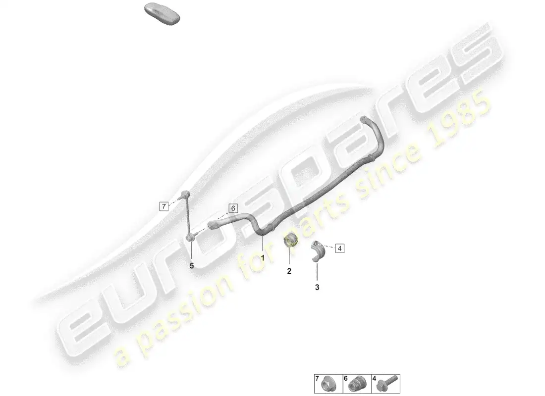 porsche 2019 (992-1) stabilizer parts diagram