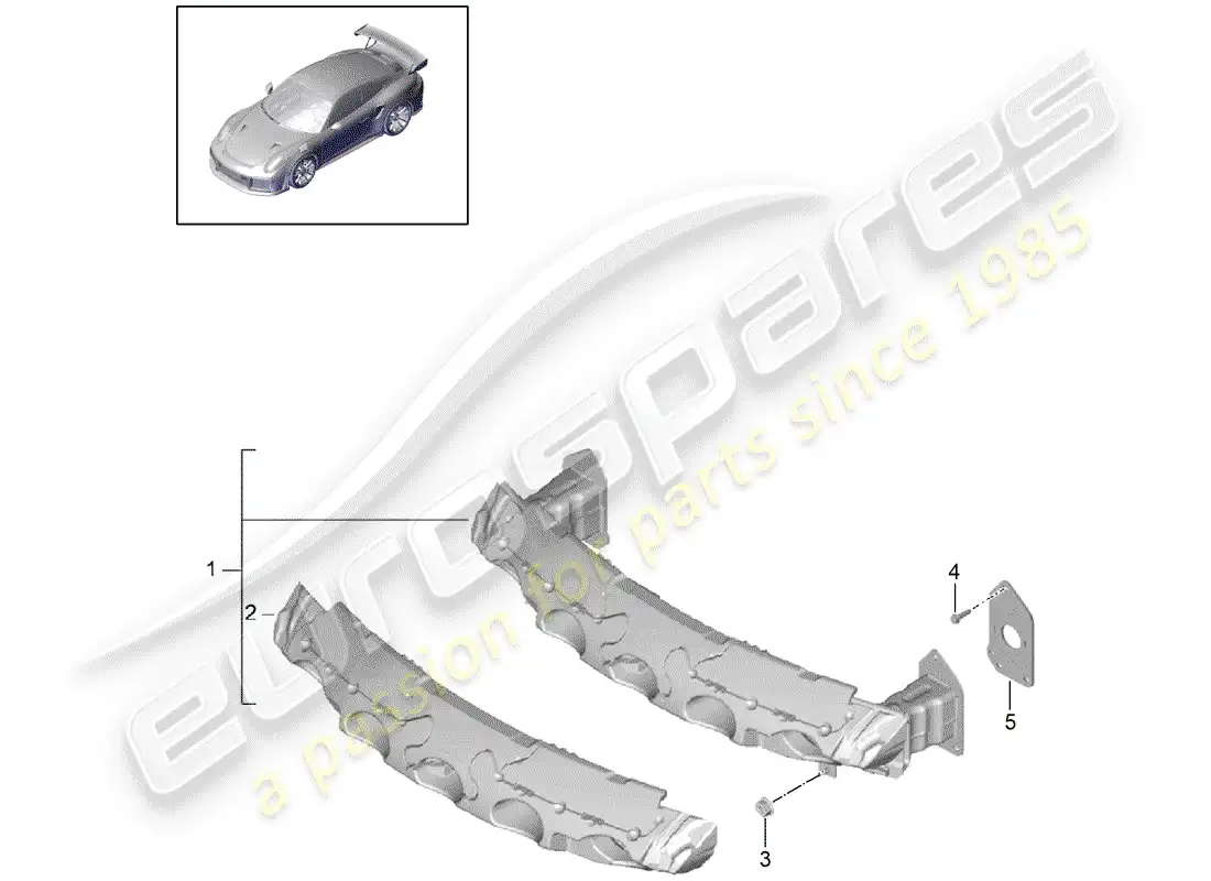 porsche 2015 (991-1 turbo) bumper bracket parts diagram