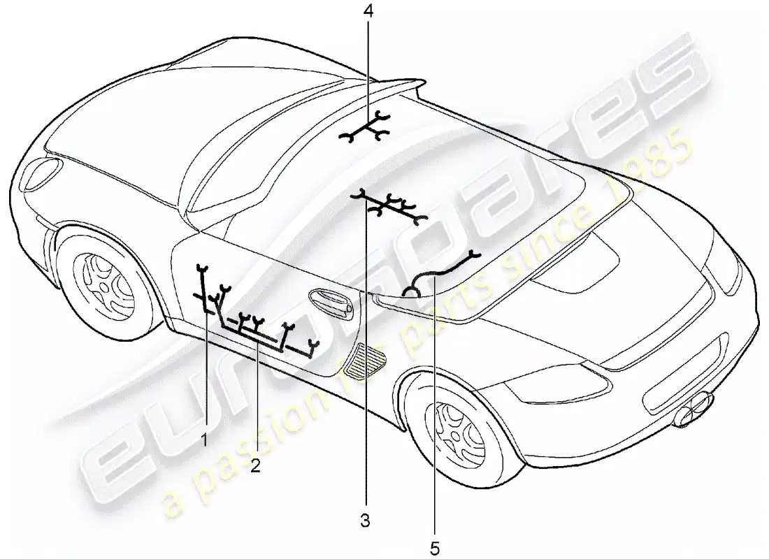 porsche 2006 (987 boxster) wiring harnesses parts diagram