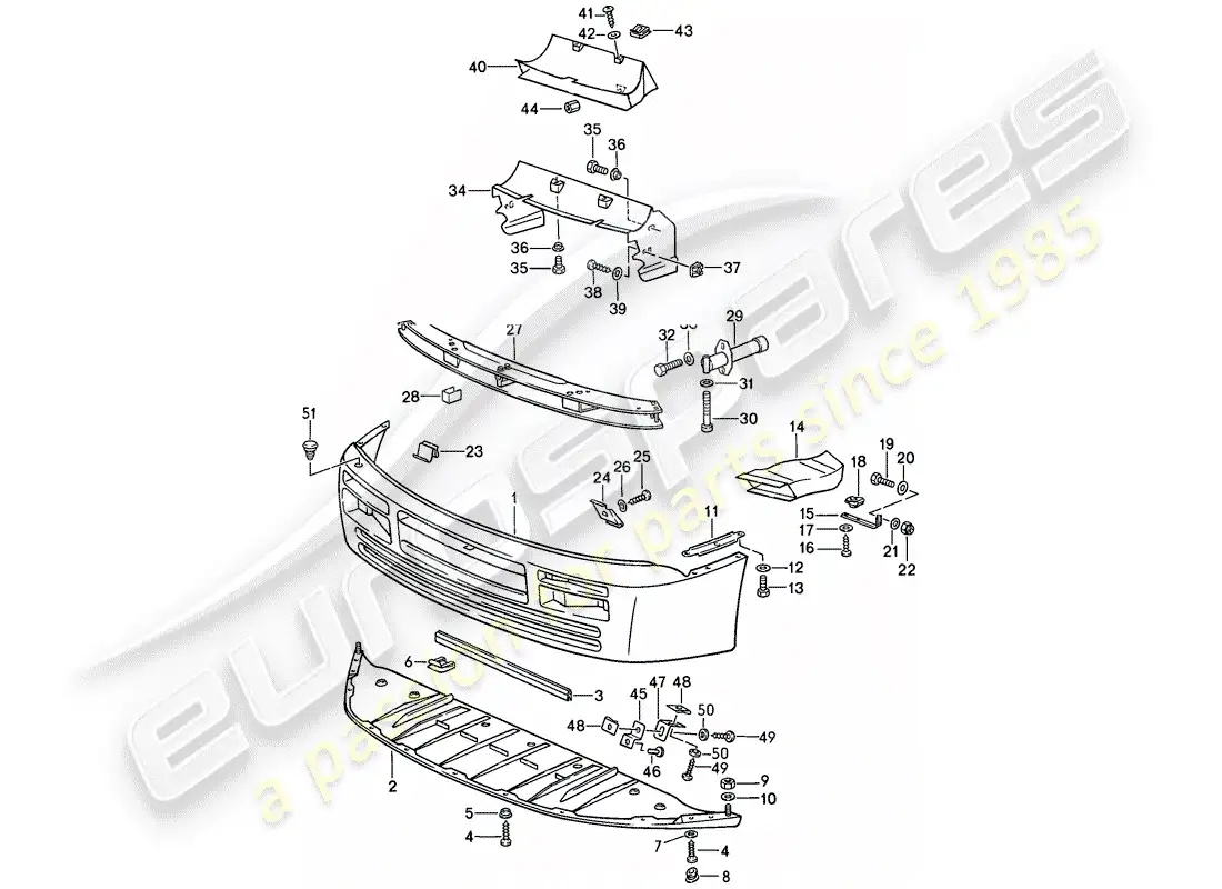 porsche 1986 (944) cover for bumper - and - bumper parts diagram