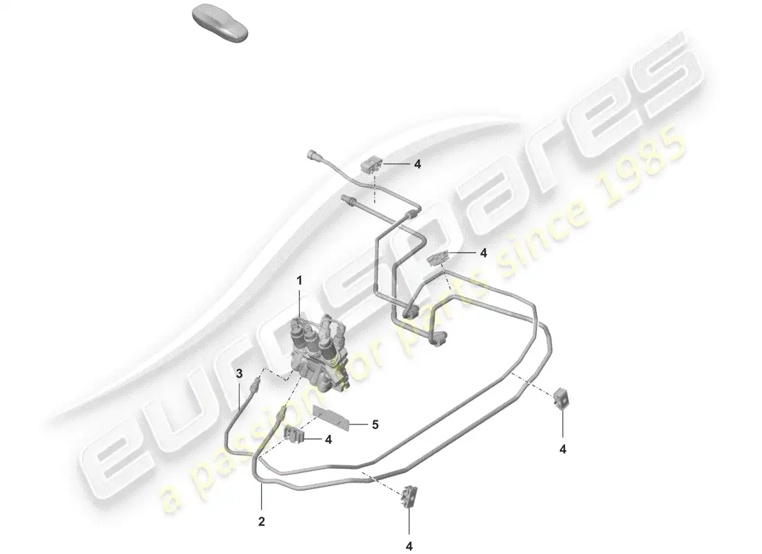 porsche 2019 (992-1) hydraulic line parts diagram