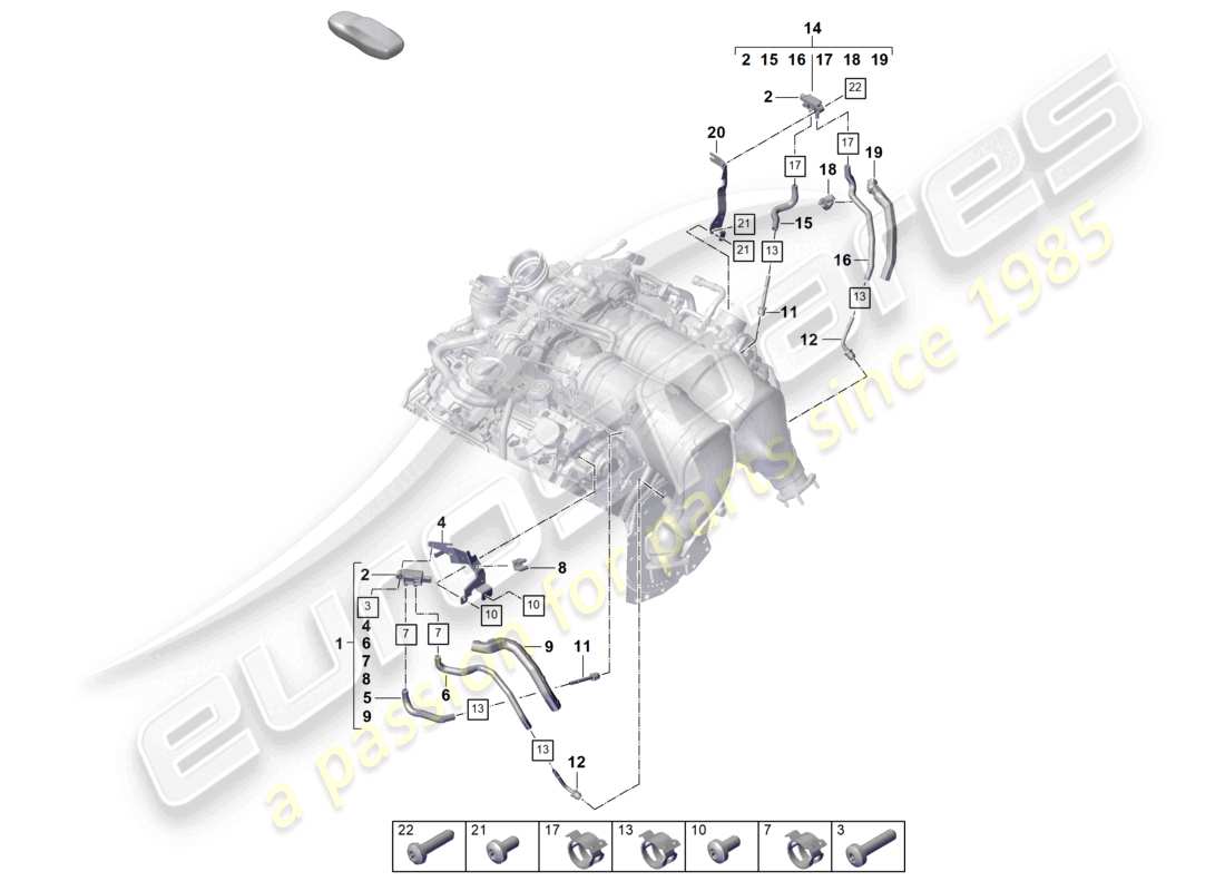 porsche 2023 (cayenne e3 pa) control line for pressure difference sensor part diagram