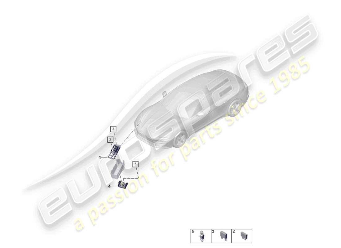 porsche 2025 (panamera 976) fuse box flat fuse engine bay right part diagram