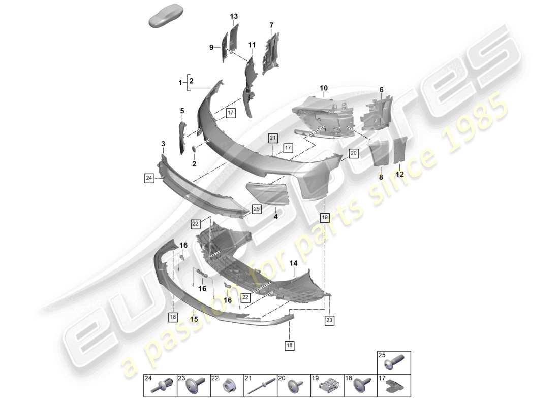 porsche 2025 (992-2 gt3) bumper front gt3 part diagram