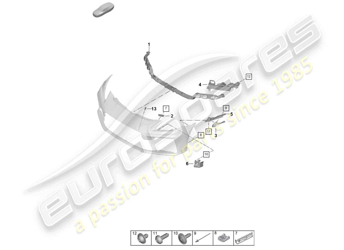 porsche 2025 (panamera 976) fasteners front bumper part diagram