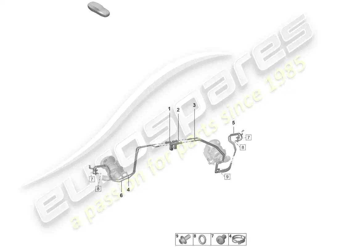 porsche 2020 (992-1) exhaust gas turbocharger parts diagram