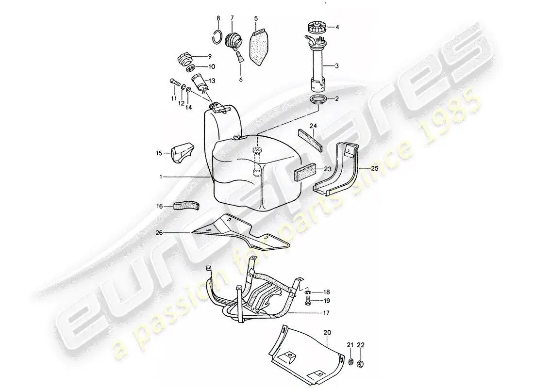 porsche 1990 (928) fuel tank parts diagram