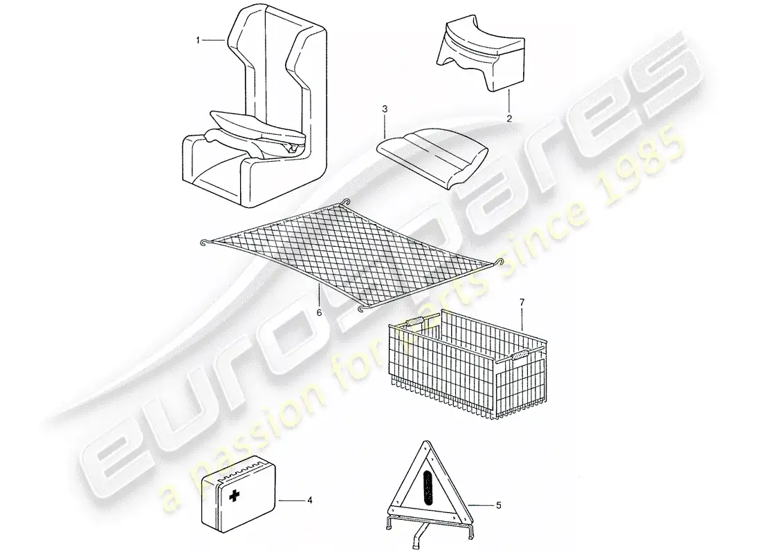 porsche 1990 (928) accessories parts diagram