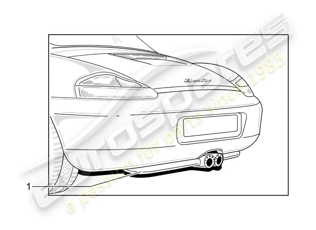 porsche 1998 (986 boxster) exhaust system - sport version - d - mj 1997>> - mj 2005 parts diagram